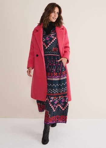 Phase Eight Quinn Textured Cocoon Coats Pink Canada | GRFMPI-975